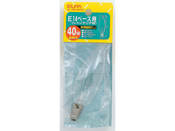 朝日電器 シャンデリア球 40W E14クリア G-701H(C)