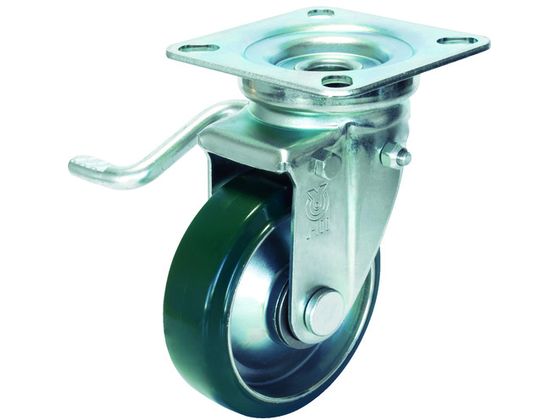 ユーエイ 産業用キャスターダブルS(左)付自在車 100径ウレタン車輪 UWJB-100L