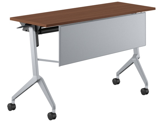 ●品番：ＦＬＦ−Ｋ１２０４ＭＰＳ−Ｓ１Ｖ５２●カラー／［天板］ブラウンウォールナット［脚］フラットシルバー●外寸法／幅１２００×奥行４５０×高さ７２０ｍｍ●下肢空間寸法／幅９８０×高さ６０２ｍｍ●棚寸