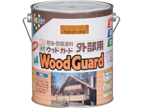 アサヒペン ウッドガード外部用 1.6L ライトオーク