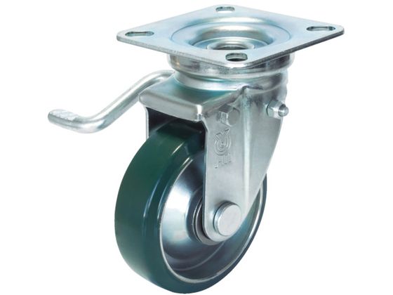 ユーエイ 産業用キャスターダブルS(左)付自在車 130径ウレタン車輪 UWJB-130L
