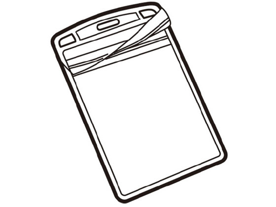 スマートバリュー 名札用替ケース チャックタイプ 名刺型縦 10枚