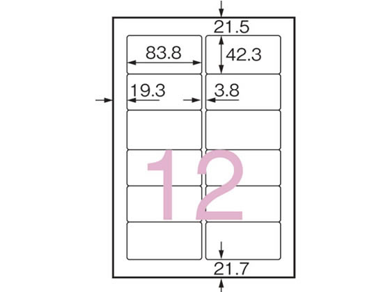 スマートバリュー OAラベル スーパーエコノミー 12面 500枚 A106Jが