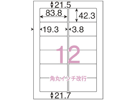 スマートバリュー OAラベルレーザー用エコノミーパック 500枚 12面C A125J