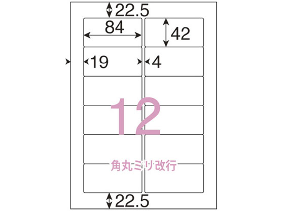 スマートバリュー OAラベルレーザー用エコノミーパック 500枚 12面F A126J