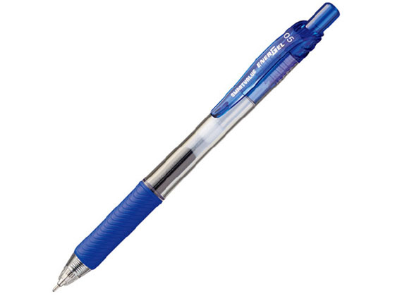 スマートバリュー ゲルノックボールペン 0.5mm 青 1本 H043J-BL