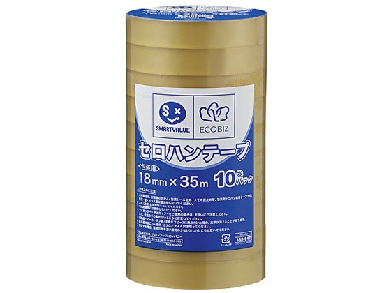 スマートバリュー セロハンテープ 18mm×35m 10巻 B639J