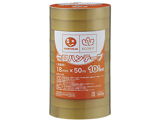 スマートバリュー セロハンテープ 18mm×50m 10巻 B642J
