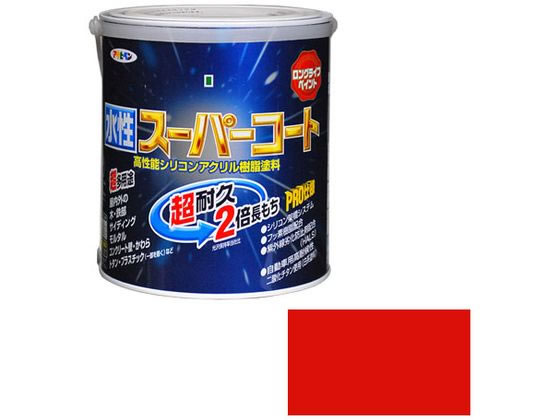 アサヒペン 水性スーパーコート 1.6L 赤