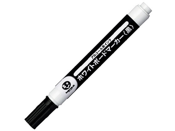 スマートバリュー ホワイトボードマーカー中字 エコノミー 黒 12本