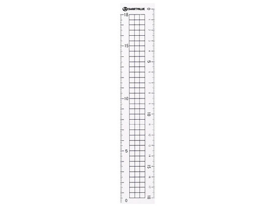 スマートバリュー 再生PET直定規 18cm B332J