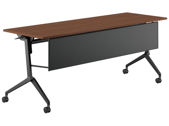 コクヨ フラップテーブル リーフライン 幕板付 ウォルナット W1800*D600