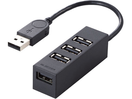 エレコム 機能主義USBハブ 短ケーブル4ポート 10cm U2H-TZ426BBKが