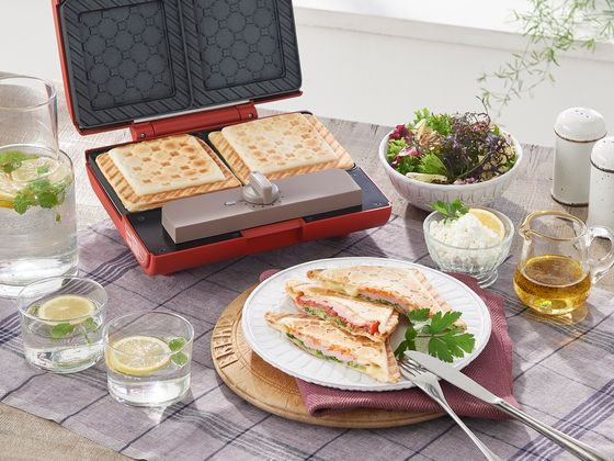 アイリスオーヤマ マルチサンドメーカーダブルサイズ レッド IMS-902-R