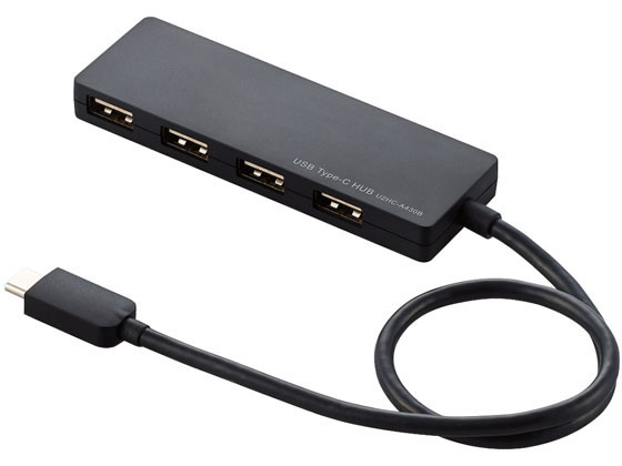 エレコム USB Type-C接続4ポートUSB2.0ハブ U2HC-A430BBK エレコム USB Type-C接続4ポートUSB2.0ハブ U2HC-A430BBK