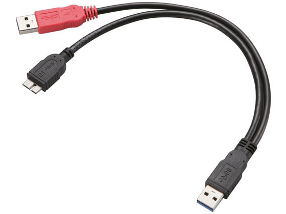 エレコム USB3.0ケーブル 2ポート給電 A-microB USB3-AAMB5DPBK エレコム USB3.0ケーブル 2ポート給電 A-microB USB3-AAMB5DPBK