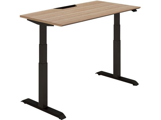 ●品番：ＤＳＥ−ＬＳＦ１４０７Ｂ−６ＡＷ３３●外寸法／幅１３５０×奥行６７５×高さ６３０〜１２９０ｍｍ●下肢空間寸法／幅１１８５ｍｍ●天板厚さ／２５ｍｍ●材質／天板：（表面材）メラミン化粧板（エッジ）