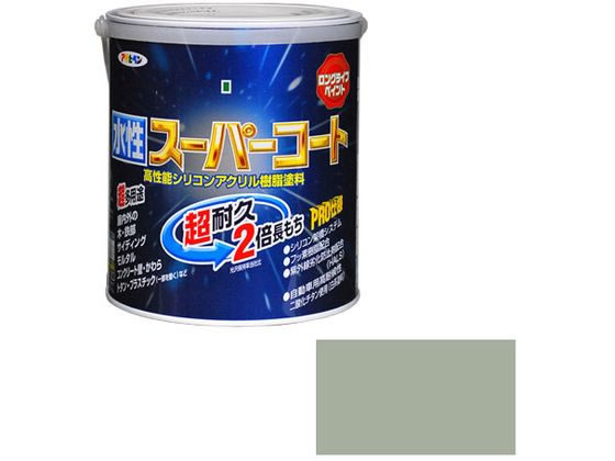アサヒペン 水性スーパーコート 1.6L ソフトグレー