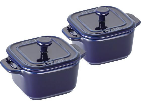 Zwilling ストウブ セラミック エクストラミニ スクエアココット 2個入 ブルー Zwilling ストウブ セラミック エクストラミニ スクエアココット 2個入 ブルー