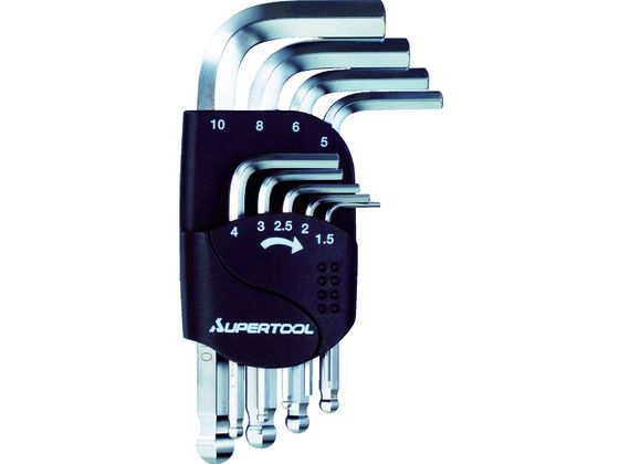 スーパー ボールポイント六角棒レンチ(9本組)1.5〜10mm HKSB9S スーパー ボールポイント六角棒レンチ(9本組)1.5〜10mm HKSB9S