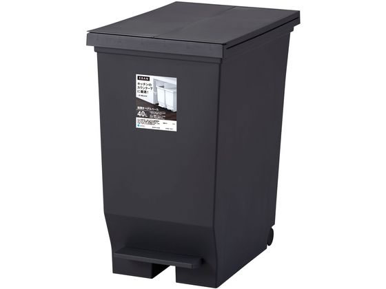 アスベル エバン 両開きペダルペール 40L ブラック A6304 アスベル エバン 両開きペダルペール 40L ブラック A6304