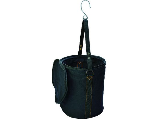 TRUSCO 電工バケツ 270×300 ファスナー蓋付 Sフック大付 ブラック