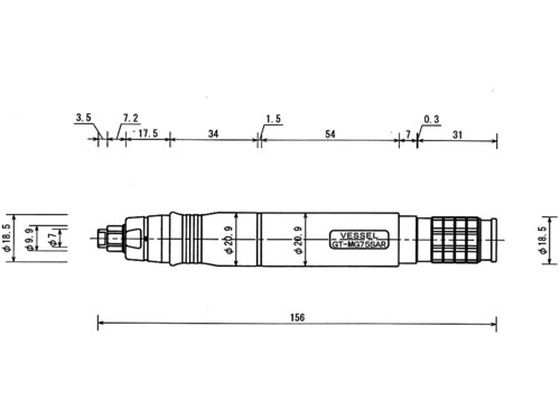 ベッセル エアーマイクログラインダーGTMG75SAR GT-MG75SAR 3199606が