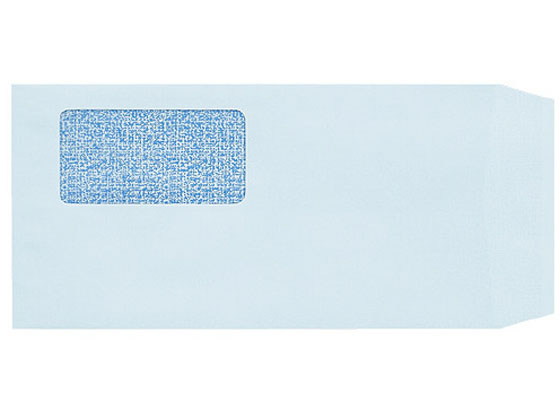 スマートバリュー 窓付き封筒 長3 ブルー 100枚 テープ付 P029J-B