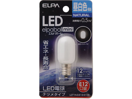 朝日電器 LEDナツメ球 E12昼白色 LDT1N-G-E12-G100