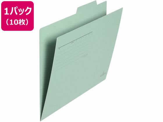 ●カラー：グリーン●サイズ：Ａ４ヨコ●外形寸法：縦（山の高さ）２４０（＋１５）×横３１１ｍｍ ●材質：ファイルカード紙（古紙パルプ配合率９５％再生紙）●注文単位：１パック（１０枚）●グリーン購入法適合