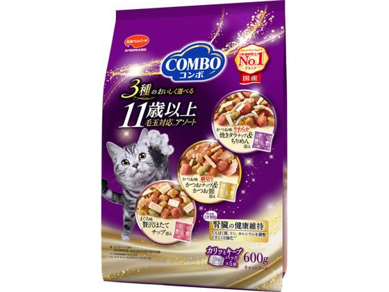日本ペットフード コンボ キャット 11歳以上 毛玉対応アソート 600g 日本ペットフード コンボ キャット 11歳以上 毛玉対応アソート 600g