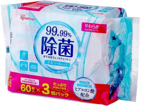 アイリスオーヤマ 除菌ができるウェットティッシュ アルコールタイプ 60枚3P アイリスオーヤマ 除菌ができるウェットティッシュ アルコールタイプ 60枚3P