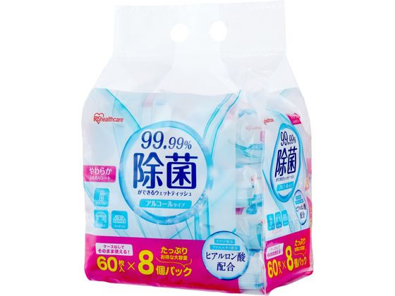 アイリスオーヤマ 除菌ができるウェットティッシュ アルコールタイプ 60枚8P アイリスオーヤマ 除菌ができるウェットティッシュ アルコールタイプ 60枚8P