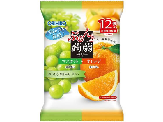 オリヒロ ぷるんと蒟蒻ゼリーパウチ マスカット+オレンジ 12個 オリヒロ ぷるんと蒟蒻ゼリーパウチ マスカット+オレンジ 12個