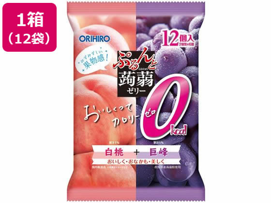 オリヒロ ぷるんと蒟蒻ゼリーパウチ カロリーゼロ白桃+巨峰12個×12 オリヒロ ぷるんと蒟蒻ゼリーパウチ カロリーゼロ白桃+巨峰12個×12