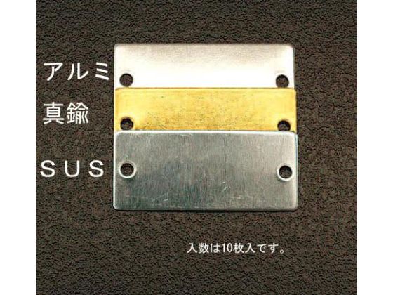 エスコ タグブランク ステンレス 長四角 10枚 25×51mm EA591HD-24
