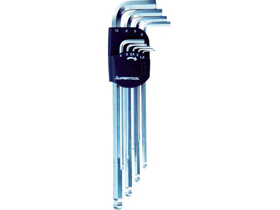 スーパー エクストラロングボールポイント六角棒レンチ(9本組)1.5〜10mm HKXB9S スーパー エクストラロングボールポイント六角棒レンチ(9本組)1.5〜10mm HKXB9S