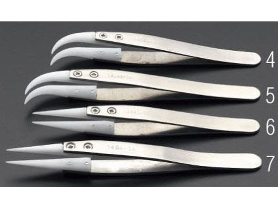 エスコ 精密用ピンセット デルリン・ステンレス製 110mm EA595AP-6 エスコ 精密用ピンセット デルリン・ステンレス製 110mm EA595AP-6