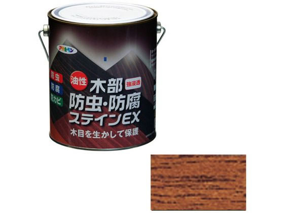 アサヒペン 油性木部防虫防腐ステインEX 1.6L チーク