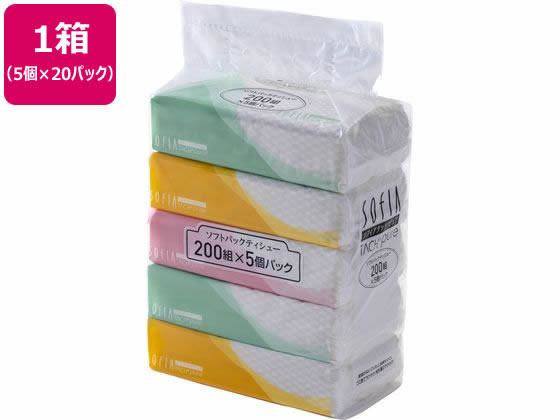 マスコー製紙 ソフィアタッチピュア ソフトパックティシュ 200組 5個×20パック マスコー製紙 ソフィアタッチピュア ソフトパックティシュ 200組 5個×20パック