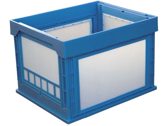 KUNIMORI プラスチック折畳み コンテナ パタコン N-107 ブルー