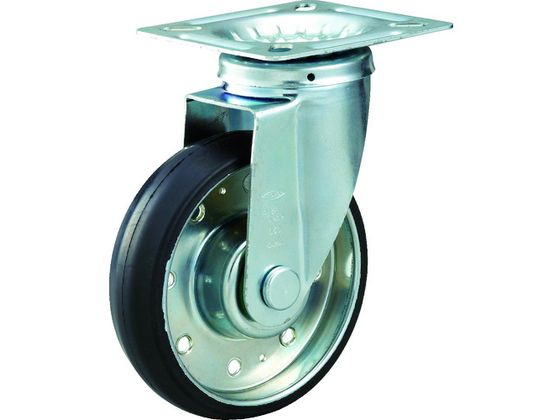 TRUSCO ハイテンプレス製ゴム車 自在金具付 φ100 HTTJ-100