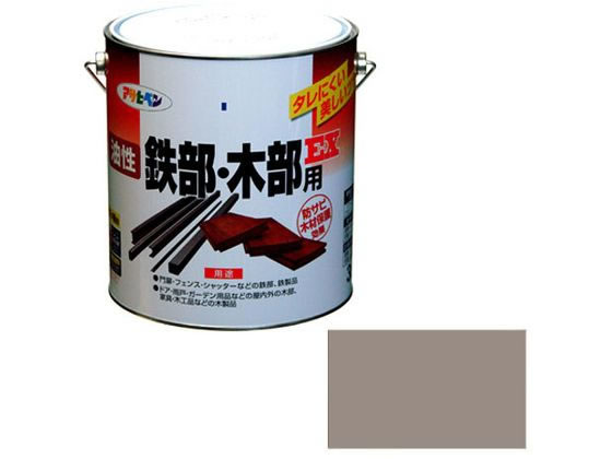 アサヒペン 油性鉄部木部用EX 3L ライトグレー