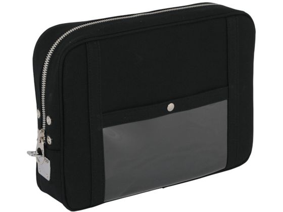 SANEI 帆布メール用ポーチ(LL)馬蹄錠金具付 黒 PLL-U-01 SANEI 帆布メール用ポーチ(LL)馬蹄錠金具付 黒 PLL-U-01