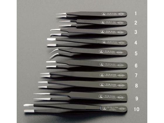エスコ 精密用ピンセット ステンレス製 ESD 0.6×135mm EA595EE-9 エスコ 精密用ピンセット ステンレス製 ESD 0.6×135mm EA595EE-9