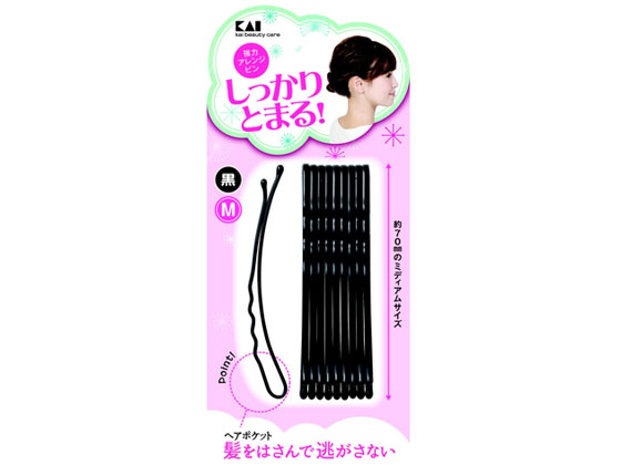貝印 KQ3121 強力 アレンジ ピン M 黒