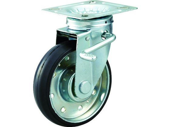 TRUSCO ハイテンプレス製ゴム車 自在S付金具付 φ100 HTTJB-100