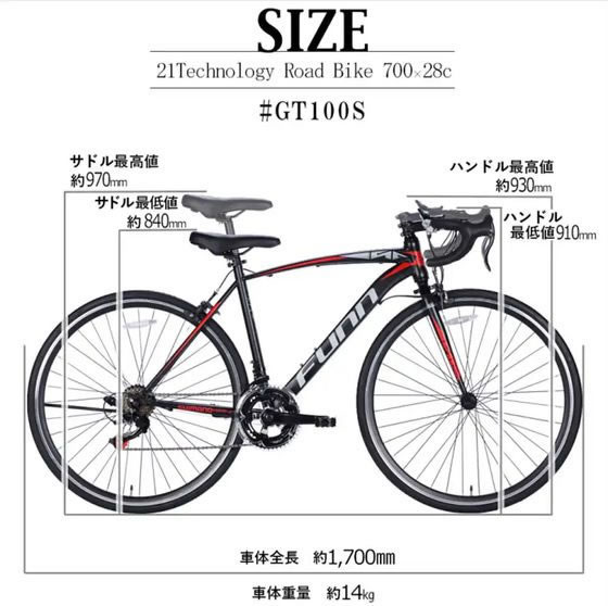 21Technology ロードバイク GT100S ホワイト ブルー