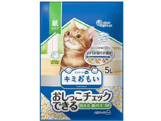大王製紙 おしっこチェックできる 固まる紙のネコ砂 5L 大王製紙 おしっこチェックできる 固まる紙のネコ砂 5L