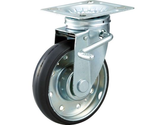 TRUSCO ハイテンプレス製ゴム車 自在S付金具付 φ150 HTTJB-150